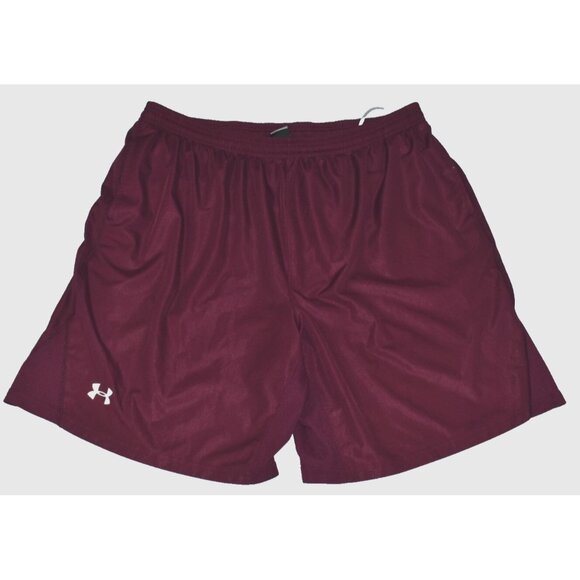 Under Armour Mens Shorts Size XXL Maroon Running Athletic Workout Pockets -Flaws - Picture 2 of 10